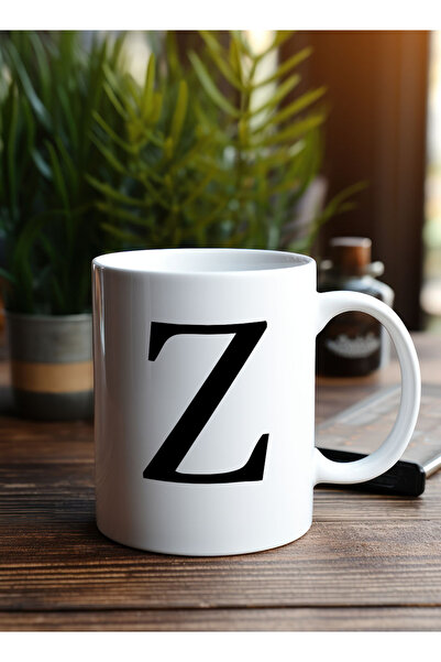 LOWHA 11 oz Ceramic Mug with Letter Z Design on Both Sides