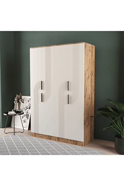 Teen & Bright EKİN 4 KAPAKLI EKO BAZALI GARDIROP - MDF KAPAK
