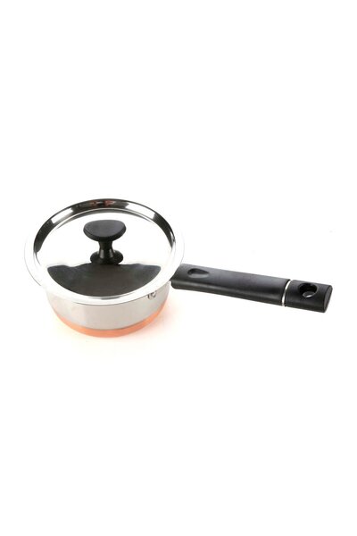 Chefline Copper Saucepan with Lid, Size 10, Stainless Steel