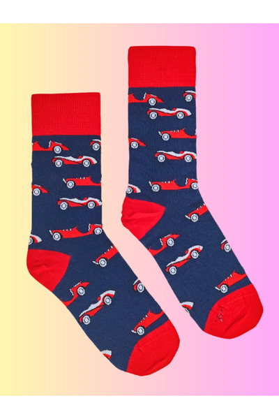 Shuttle Park Special Series Happy Colorful Car Patterned Car Socks Fun Comfortable Stylish Design Style Socks