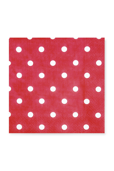 Story 33X33 cm White Polka Dot Patterned 2-Ply 20-Piece Square Burgundy Colored Paper Napkins
