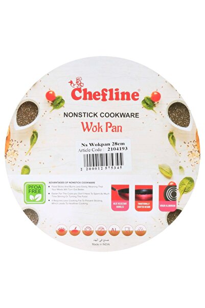 Chefline Aluminium Non-Stick Wok Pan, 28 cm