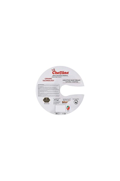 Chefline Induction Base Ceramic Natural Coating Fry Pan, 28 cm, Red, DZJ28