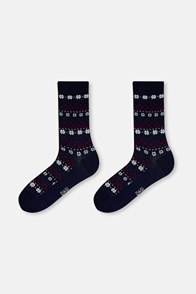 Dagi Men's 2-Piece Christmas Socks with Snow Pattern