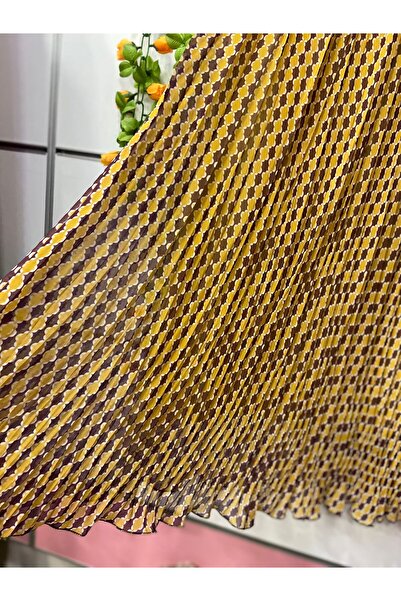 edu collection Patterned Chiffon Bohe Bell Skirt with Lining