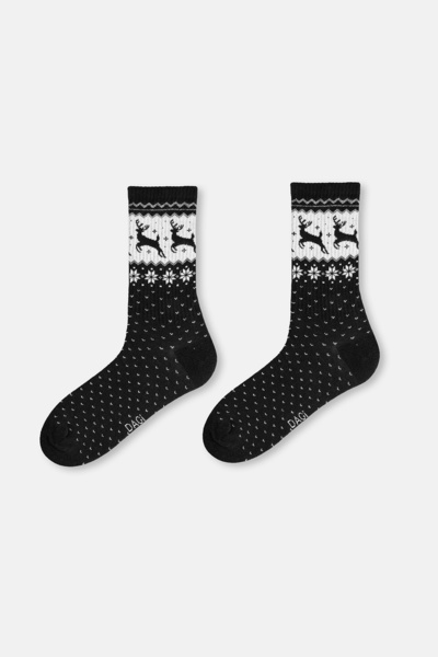 Dagi Men's 2-Piece Christmas Socks with Tree Pattern
