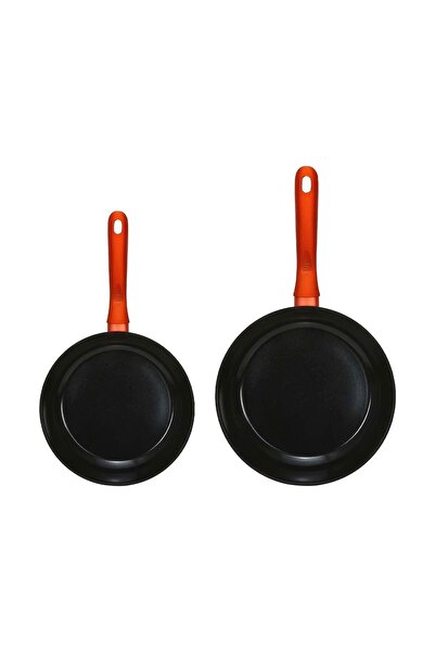 Chefline Induction Base Ceramic Natural Coating Frypan Set, 24 & 28 cm, Black, DZJ2428