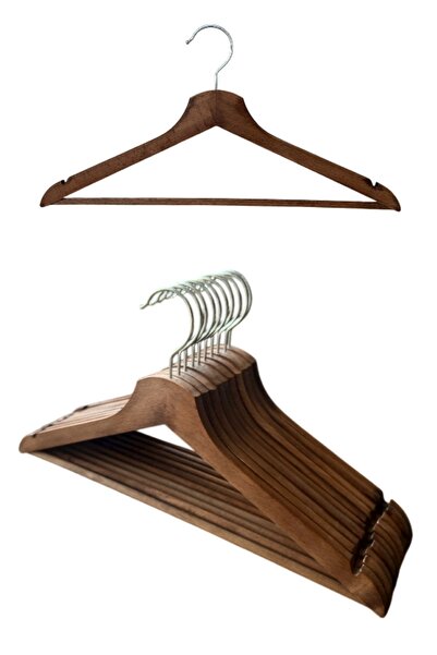 EZMK EV GEREÇLERİ Ahşap Elbise Askısı, Gömlek Askısı, Elbise Askısı, Kahveren...