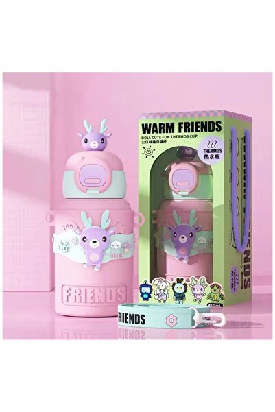 denizhomecollection 450 ml 316 Paslanmaz Çelik Hayvan Karikatürlü Çocuk ve Ög...