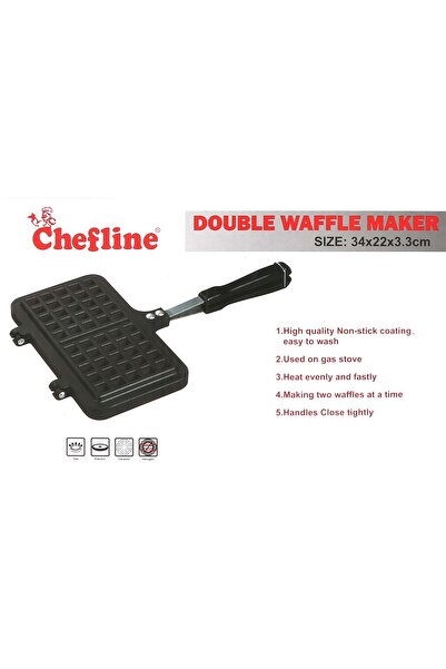 Chefline Double Waffle Maker 34 x 22 x 3.3 cm Black XGP-JP05