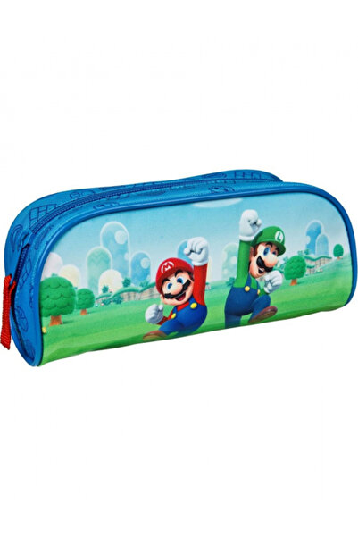 Super mario Penar scolar 1 compartiment, neechipat Super Mario, 23x8 cm