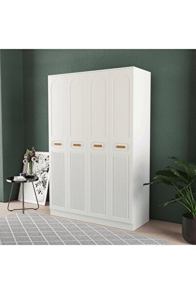 Teen & Bright PERA 4 KAPAKLI EKO BAZALI GARDIROP - MDF KAPAK