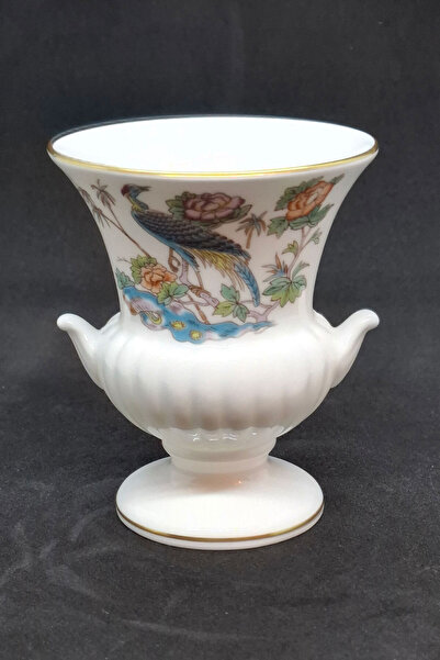 Wedgewood Bone China Kutani Crane Urn Type Antique Porcelain Vase, Flawless 8.5 cm