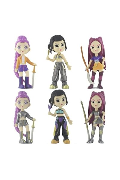 MASHASHOP Set de 6 păpuși K Pop Demon Hunter Girl cu accesorii, violet/multic...