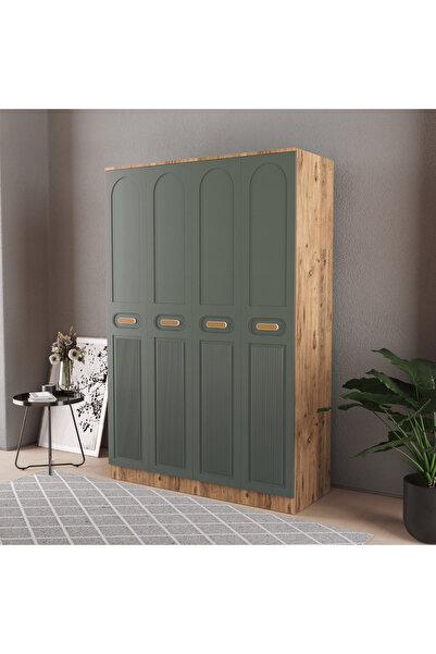 Teen & Bright PERA 4 KAPAKLI EKO BAZALI GARDIROP - MDF KAPAK