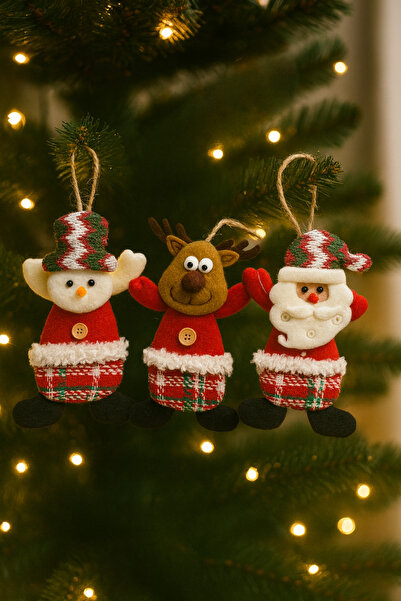 CHANCE GİFT مجموعة زينة عيد الميلاد مكونة من 3 قطع من دمى الرجل الثلجي والغزا...