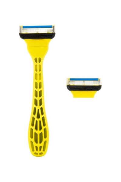 colier Collier 5-blade razor with one handle and two replacement blades - Yellow