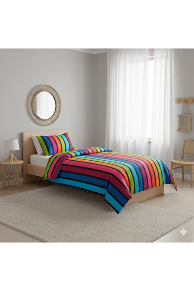 ELEGANCEHOME Colorful Cotton Satin Single Duvet Cover Set