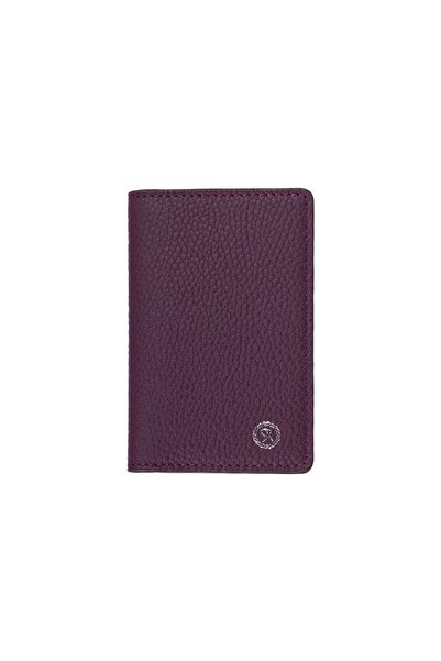 Reg Design Genuine Leather Purple Cover Card Holder/Portfolio