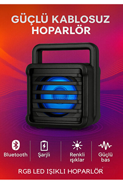 EMİN ENSAR HOME RGB Isikli Bluetooth Hoparlör - Kablosuz, Tasinabilir, Renkli...