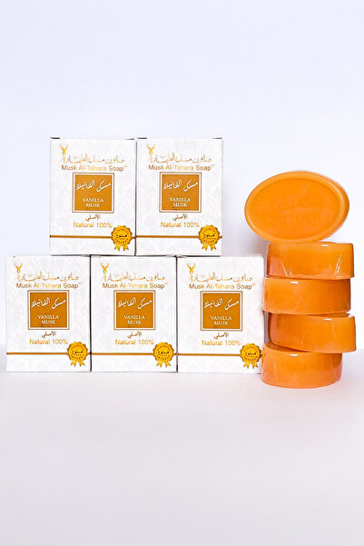 MUSK AL TAHARA 5 Pcs Vanilla Musk Sensitive Area and Whole Body Whitening, Moisturizing Soap 5X 50Gr
