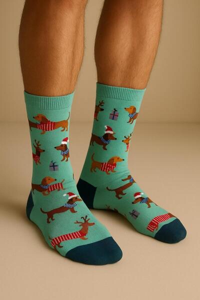 Katia&Bony Unisex Dog Patterned Christmas Stockings