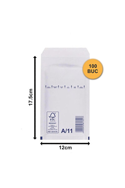 OEM Set de 100 plicuri autoadezive cu bule, rezistente la șocuri, A11, albe, ...
