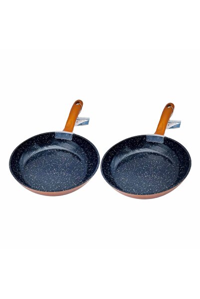 Chefline Induction Base Ceramic Natural Coating Frypan Set, 24 & 28 cm, Black, DZJ2428