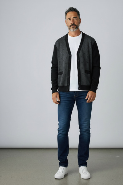 Butik Genuine Wool Winter Thick Dad Cardigan