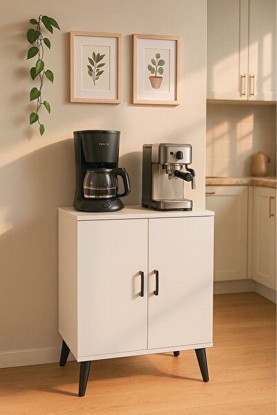 bangu Kahve Köşesi Dolabı ( Derinlik 47 cm ) Çok Amaçlı Dolap ( 60 cm ) Raflı Mutfak Dolabı BKDM005