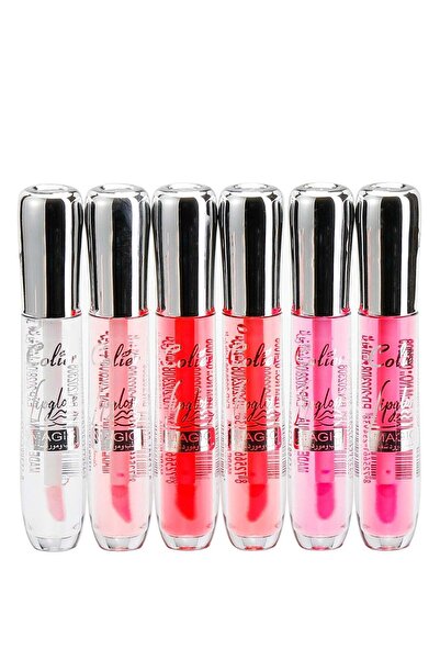 colier ملمع شفاه سحري 6 قطع وردي