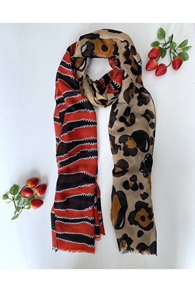 GOX Wavy Leopard Pattern Double Color Cotton Shawl