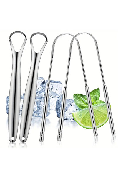 RED KİTCHEN 4 adet Paslanmaz Çelik Dil Kazıyıcı / Dil Temizleyici Gümüş Ağız ...