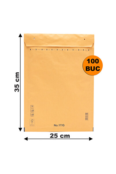 OEM Set de 100 plicuri cu bule de aer rezistente la șocuri maro G17, 250x350+...
