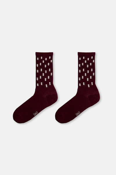 Dagi Men's 2-Piece Christmas Socks with Tree Pattern