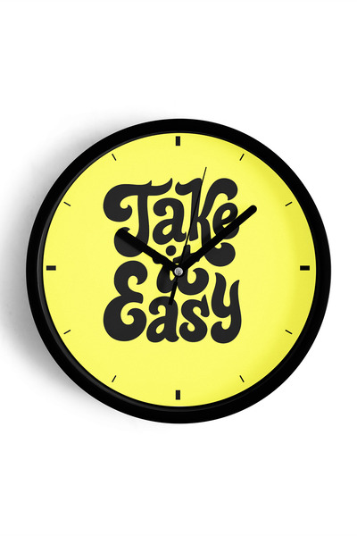 JHAAR Design modern cu litere - Ceas de perete „Take It Easy” - 35 cm - Carca...