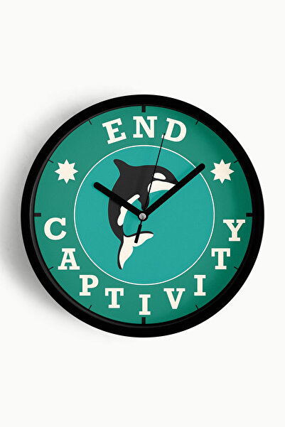 JHAAR Ceas de perete modern Özgür Balina Tasarımlı Aktivist - 35cm - Carcasă ...