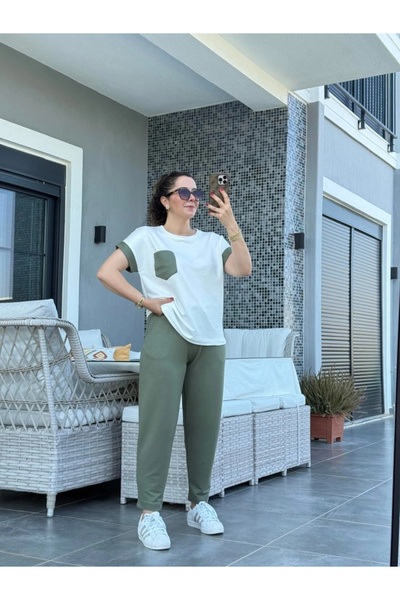 GENCULUS Women's Crystal Fabric Garnished Pocket Detailed Double Suit