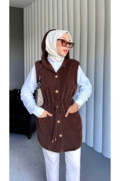 Queensland Women's Hooded Buttoned Pocketed Knit Vest