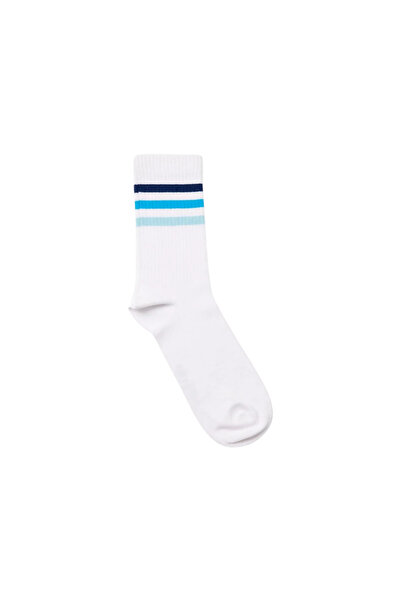 Katia&Bony Striped Ankle Socks White/Navy Blue
