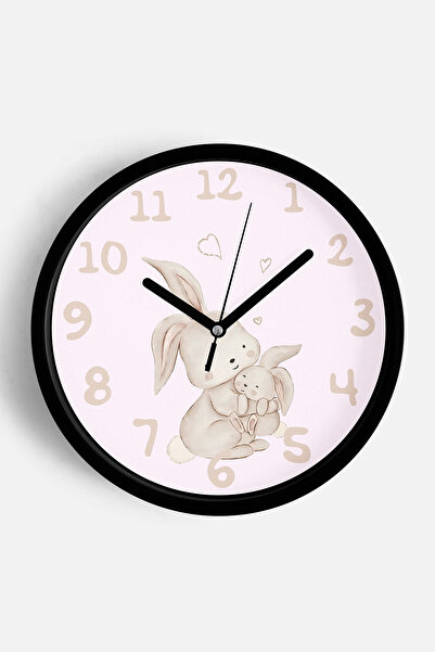 JHAAR Ceas de perete modern pentru camera copiilor cu tematică iepuraș drăguț...
