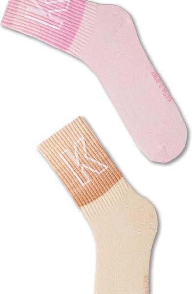 BONY SOCKS Дамски цветни преходни чорапи от 2 части с шарени букви