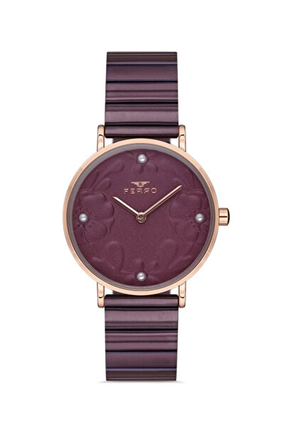 FERRO Plum Steel Cord Women's Wristwatch F40074-06 3 Atm Water Resistant 2 Years Warranty Giftpacked