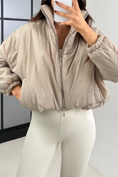 Suziş Brown Short Puffer Coat 9596