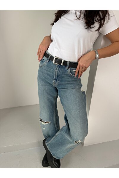 coaksco Women's Antique Silver Buckle Black Belt