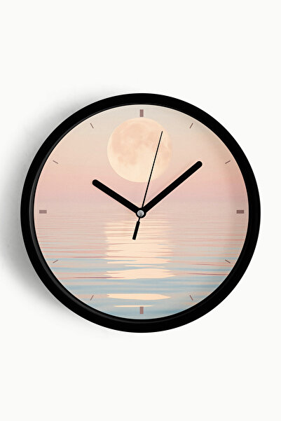 JHAAR Soyut - Bohem - Doğa - Deniz Manzaralı Modern Duvar Saati - 25cm - Önü ...