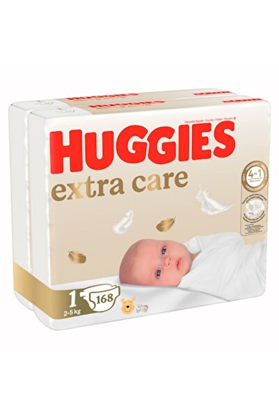 Huggies Extra Care Diapers Pack 1, 2-5 kg, 168 pcs