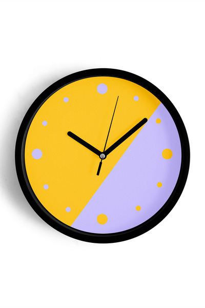 JHAAR ساعة حائط حديثة - 35 سم - هيكل أسود مع واجهة زجاجية - آلية صامتة