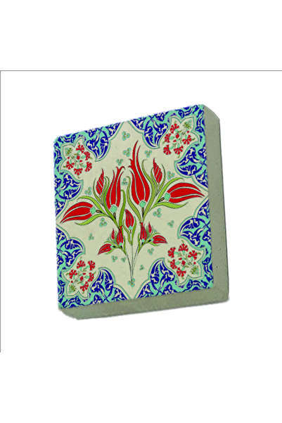 Souvenest Ottoman i̇znik china pattern b Printed natural stone magnet 5cm x 5cm | Kd–39