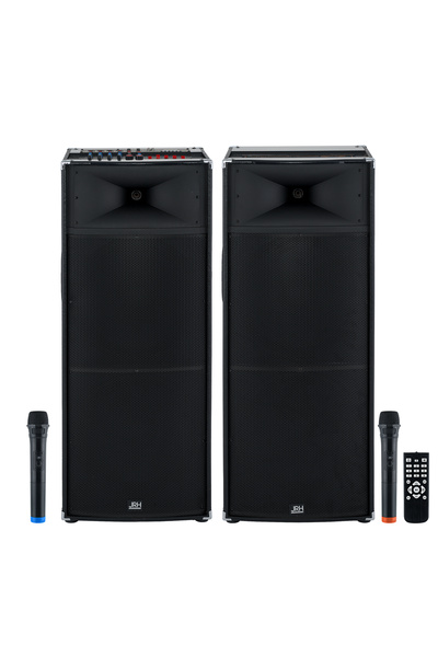 OEM Professional Active Speaker Set, JRH, 2000 W Power, 5 Band Graphic Equalizer, Wireless Microphones, C